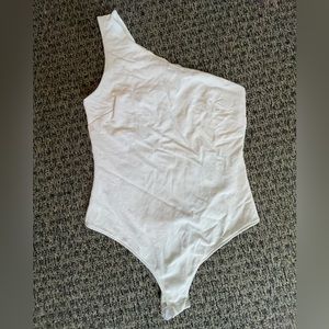 Free People White one shoulder bodysuit